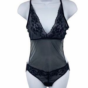 Natori | Black Lace Bodysuit Lingerie | Medium
